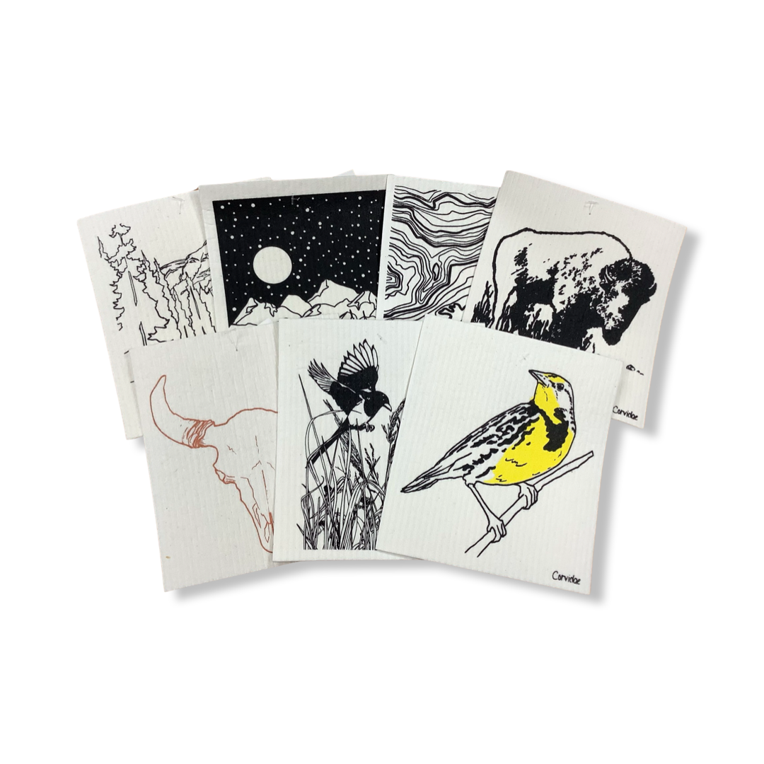 Swedish Dishcloth - Corvidae