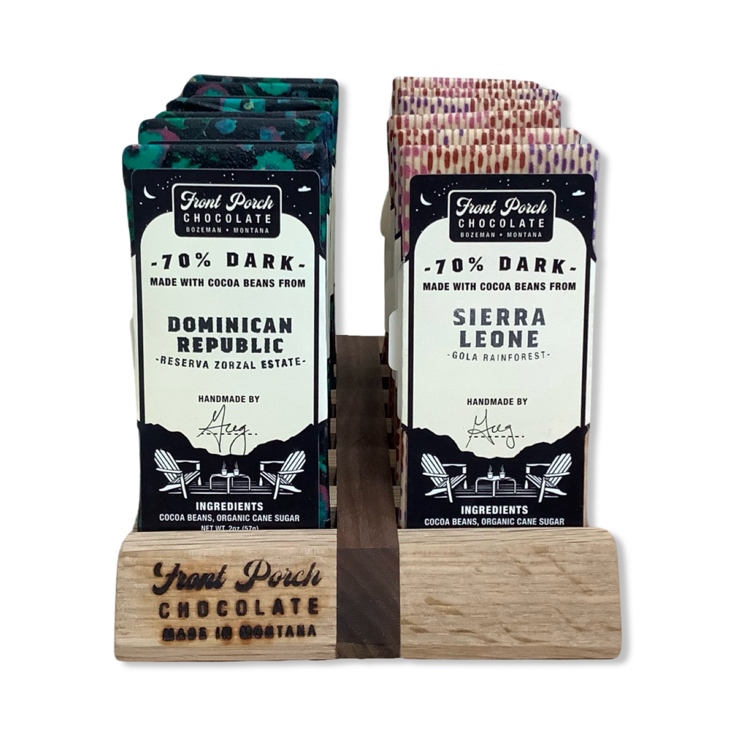Beeswax Wrapped 70% Dark Chocolate Bar (2oz) - Front Porch Chocolate