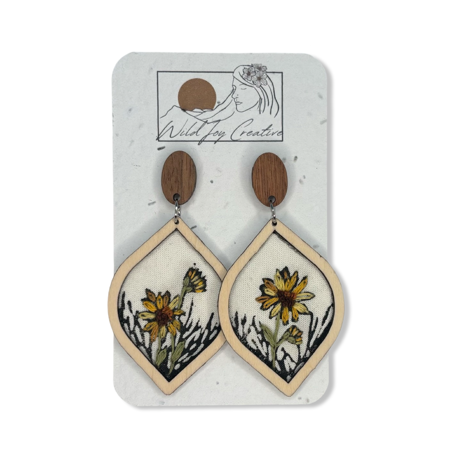 Embroidered Earrings - Wild Joy Creative