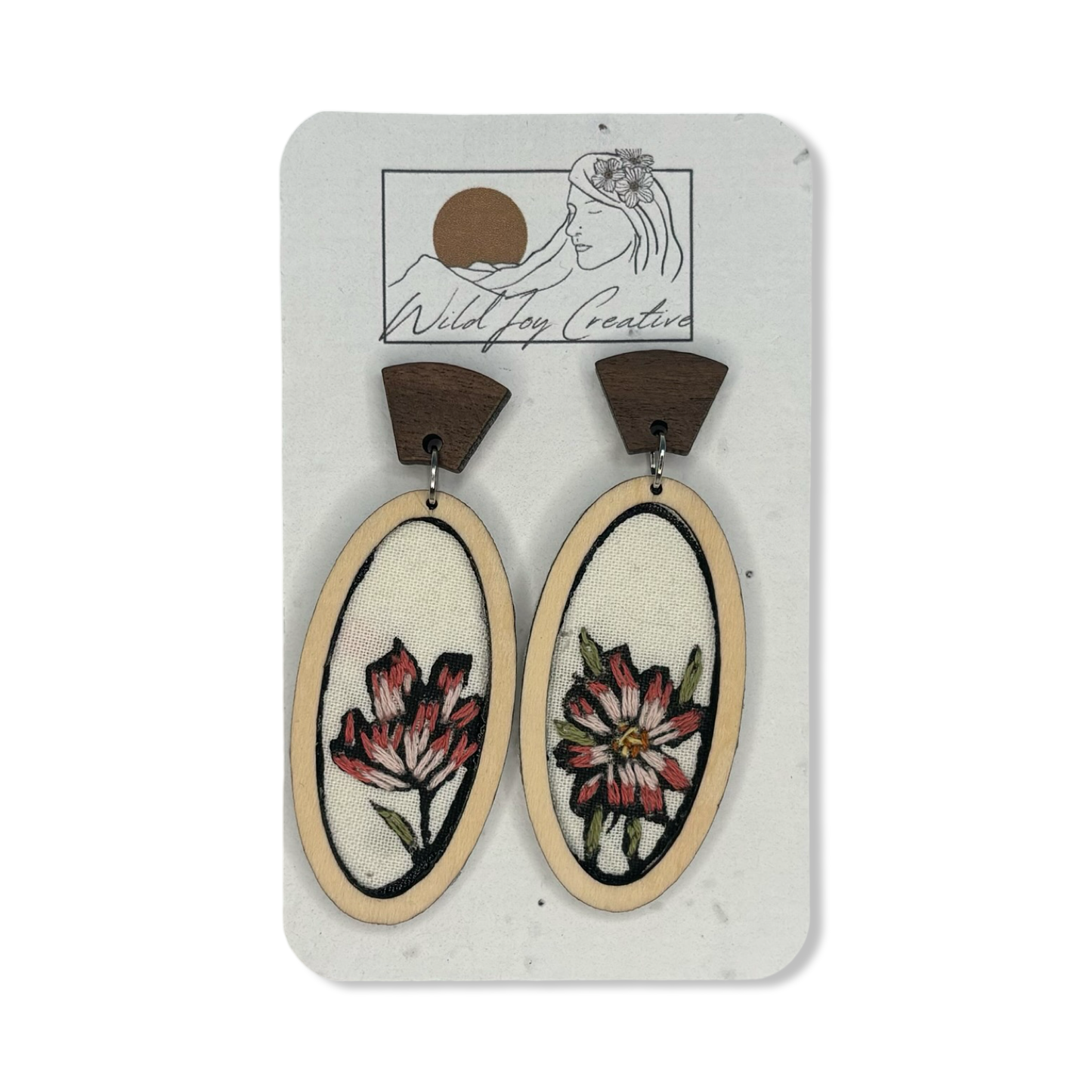 Embroidered Earrings - Wild Joy Creative