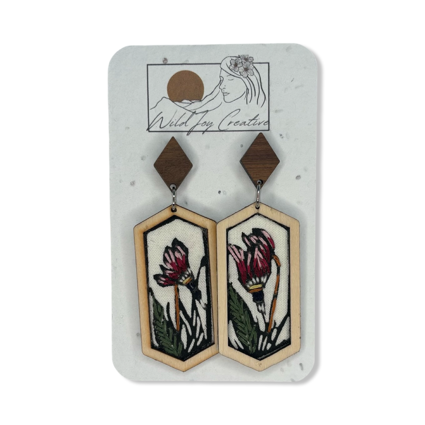 Embroidered Earrings - Wild Joy Creative