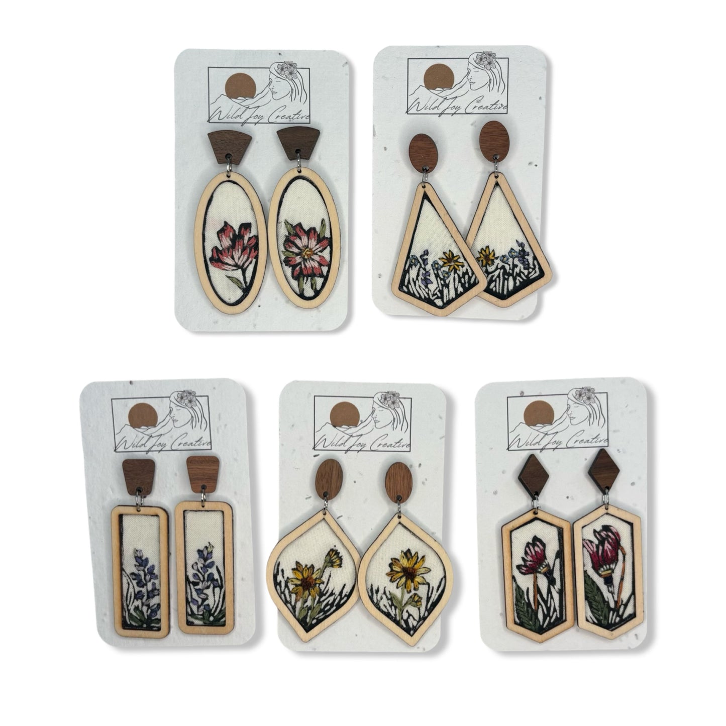 Embroidered Earrings - Wild Joy Creative