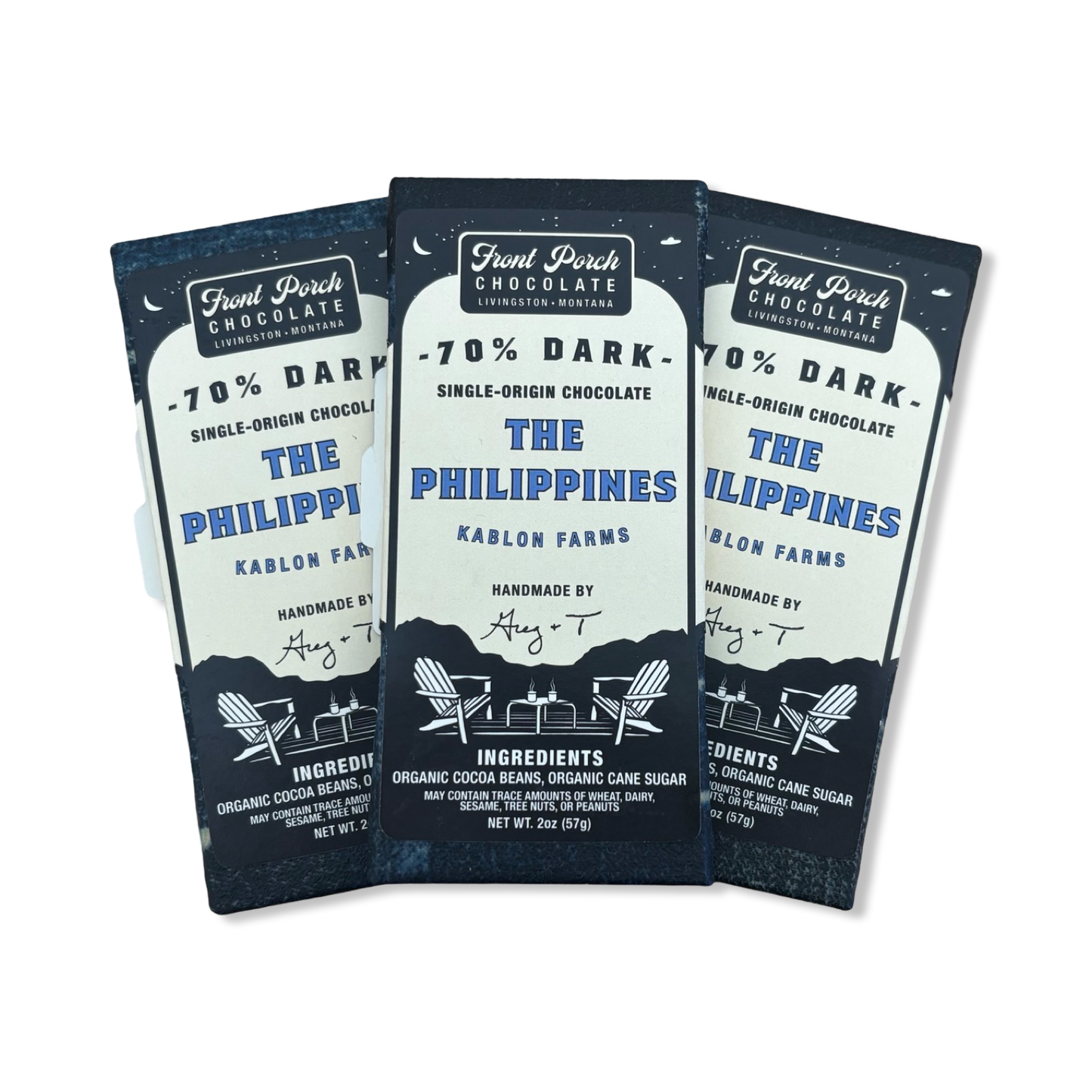 Beeswax Wrapped 70% Dark Chocolate Bar (2oz) - Front Porch Chocolate