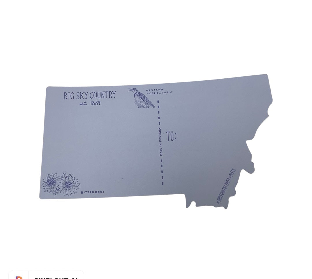 Montana Map Postcard - Noteworthy