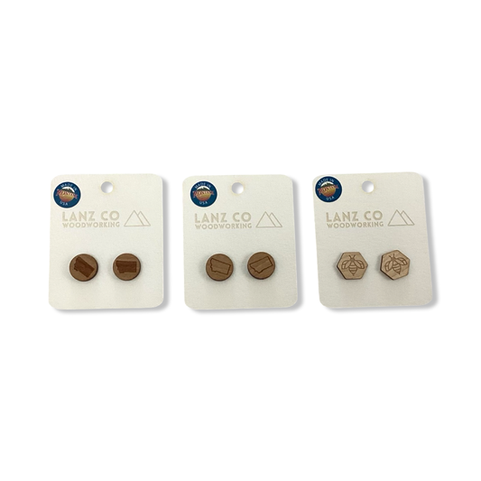 Stud Earrings - Lanz Co Woodworking