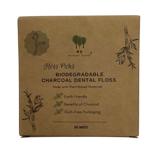 Biodegradable Charcoal Dental Floss Picks - Me Mother Earth