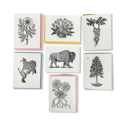 Linocut Relief Print Card - Anomal Press
