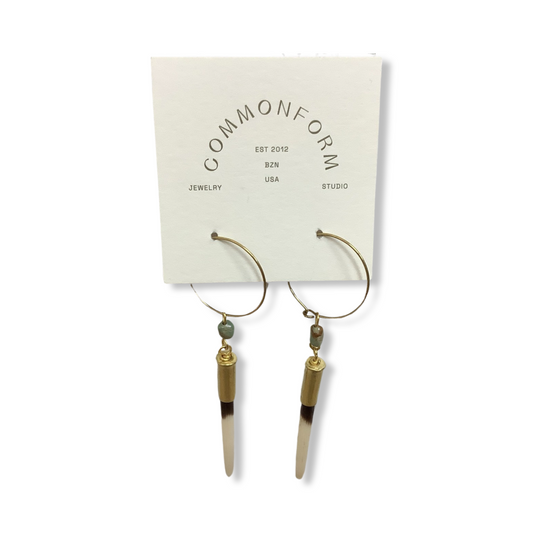 Quill + Turquoise Hoop Earrings - Commonform