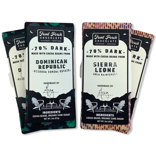 Beeswax Wrapped 70% Dark Chocolate Bar (2oz) - Front Porch Chocolate