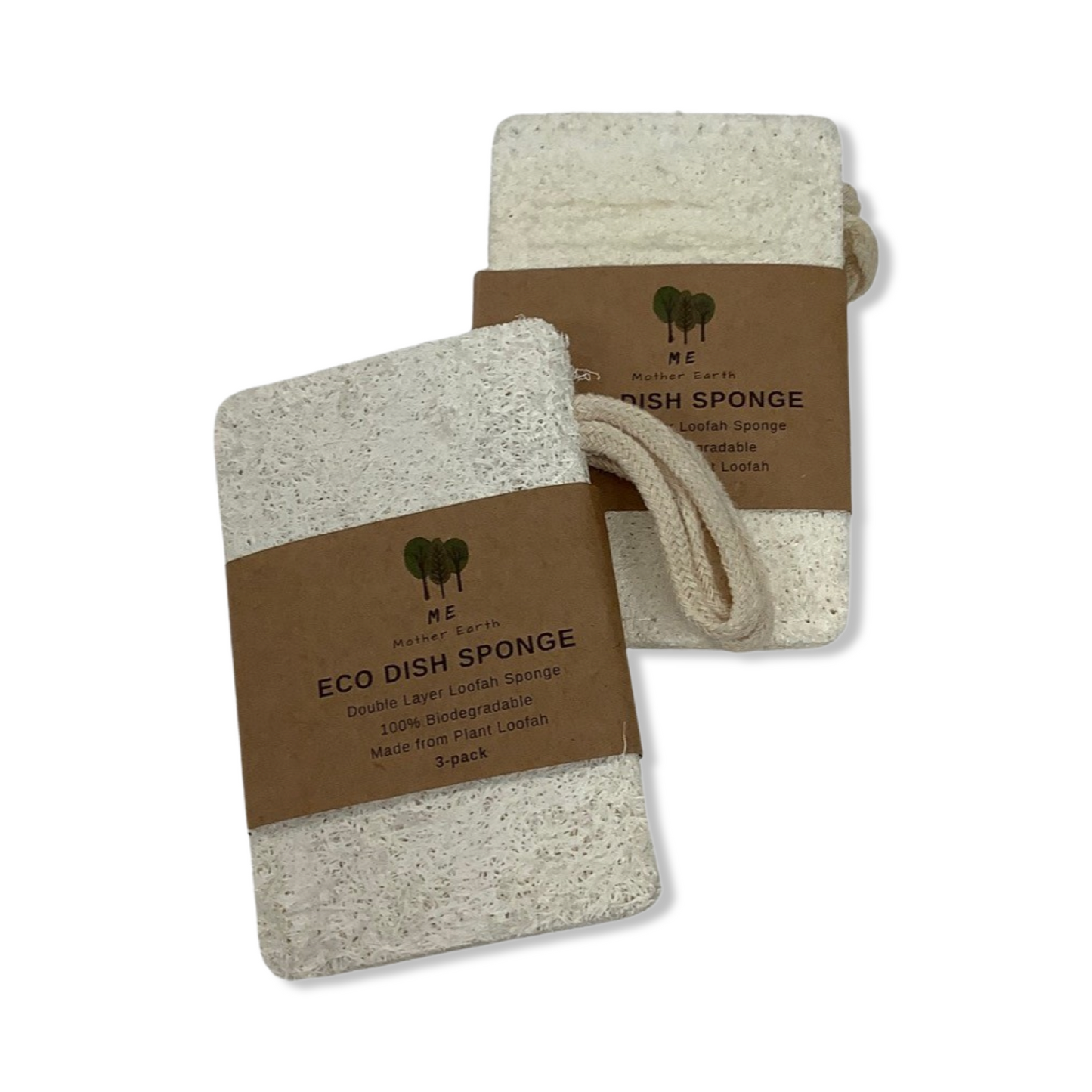 Compostable Loofah Dish Sponge: Double Layer 3-Pack - ME Mother Earth