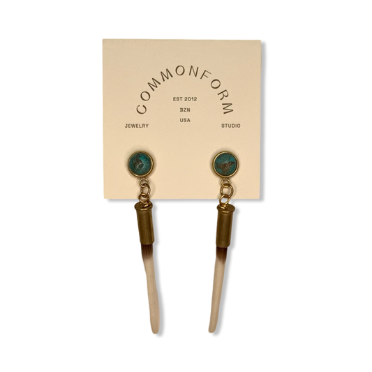Quill + Turquoise Stud Earrings - Commonform