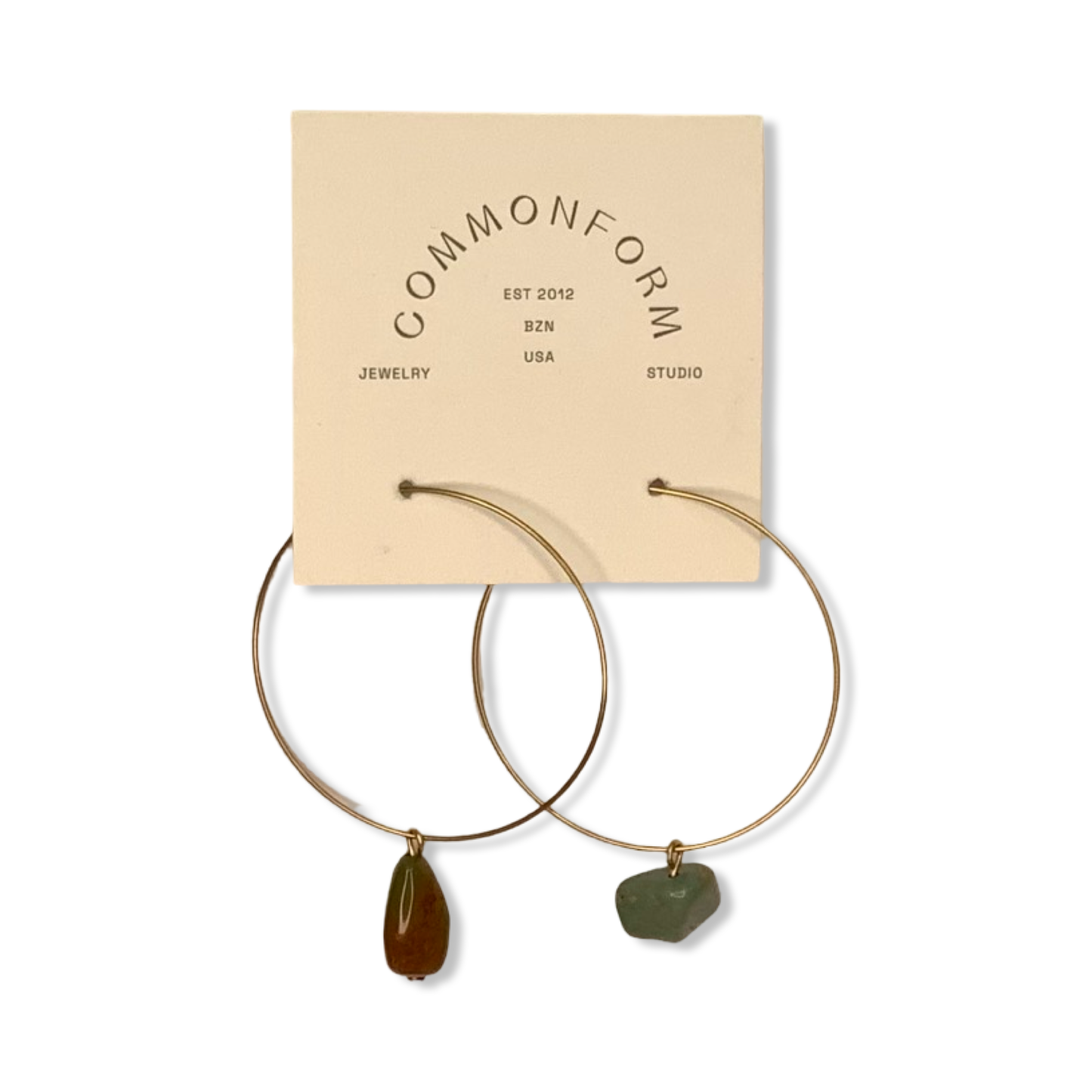 Turquoise Stone Hoops - Commonform