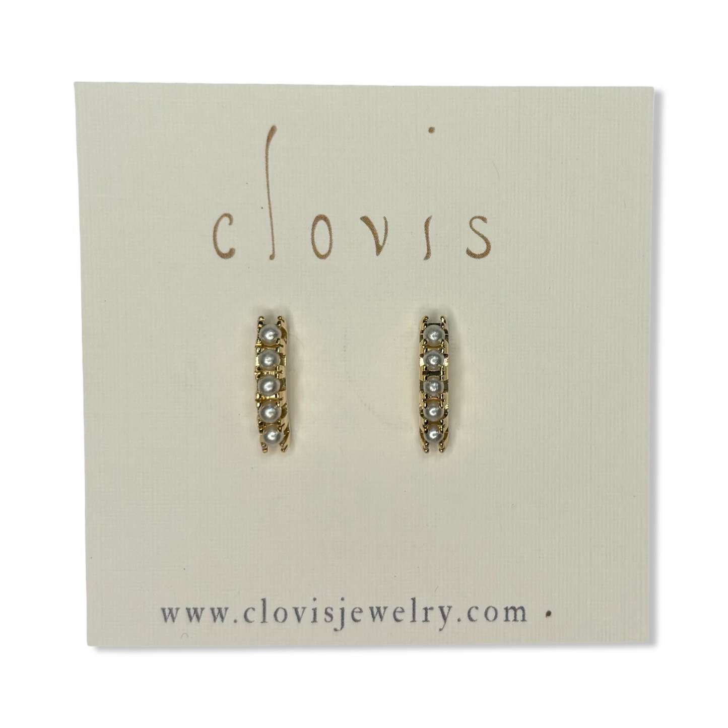 Pearl Arch Studs - Clovis Jewelry