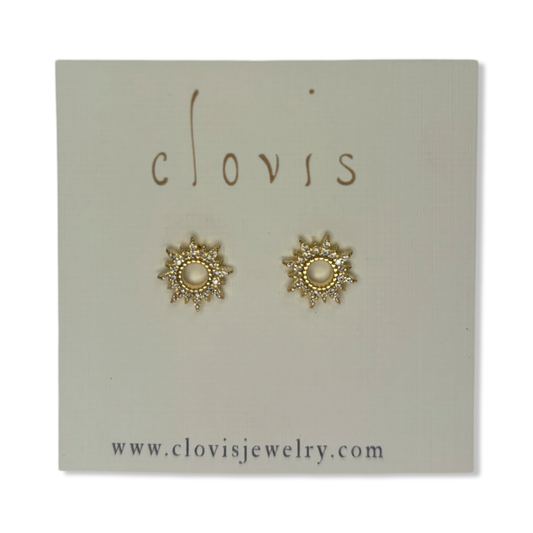 Sunburst Gem Studs - Clovis Jewelry