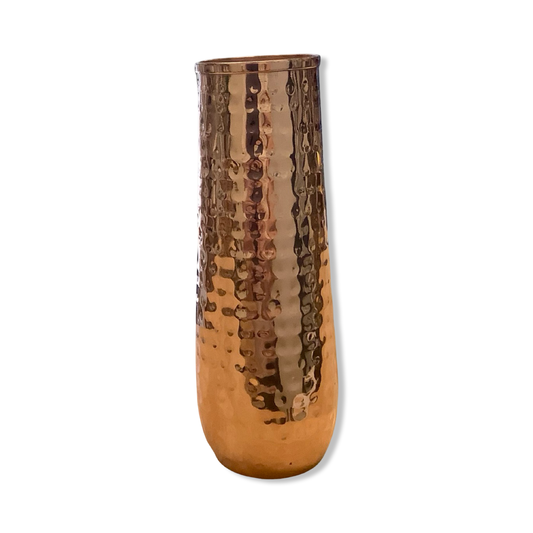 Shiny Hammered Stemless Champagne Flute - Butte Copper Company